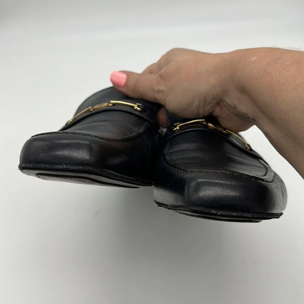 Vintage Pierre Cardin Navy Dress Shoes Loafers Size 10 - Picture 7 of 8